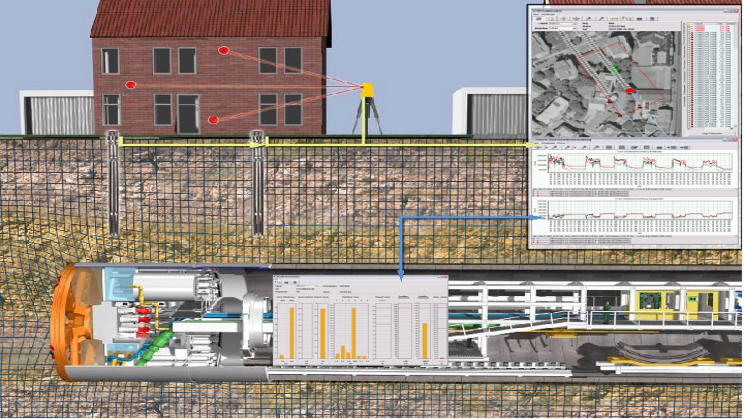 Dr. Rehm – Tunnelbau-Service – Tunnelbaustelle mit schwerem Gerät.